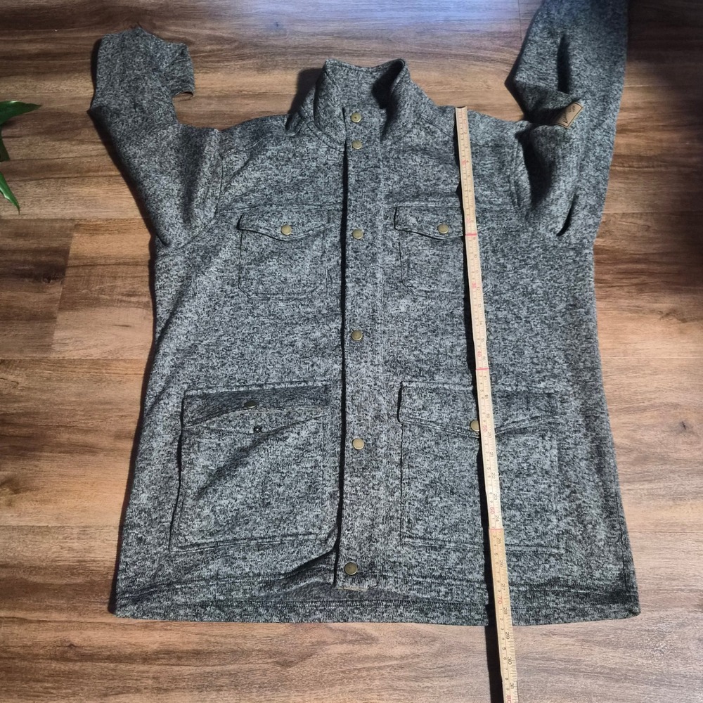 Eddie Bauer Mens Large Sweater Fleece Jacket Full Zip Snap Cabincore Outdoor - Picture 10 of 13